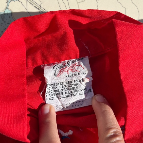 Vintage Red Plain Blossoms Embroidered Kimono - Picture 4 of 4